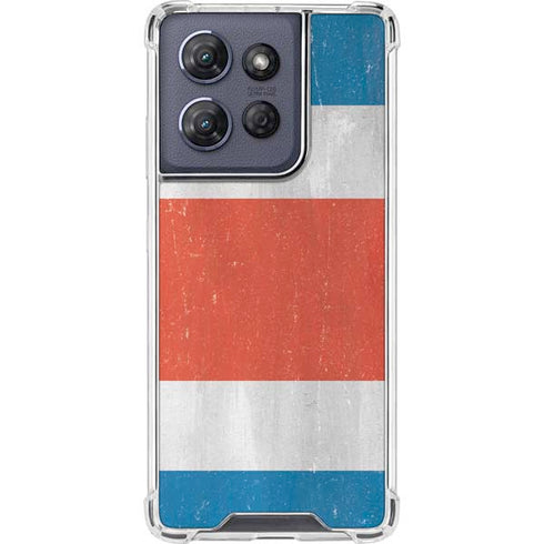 Costa Rican Flag Distressed Moto G Stylus 5G (2025) Clear Case